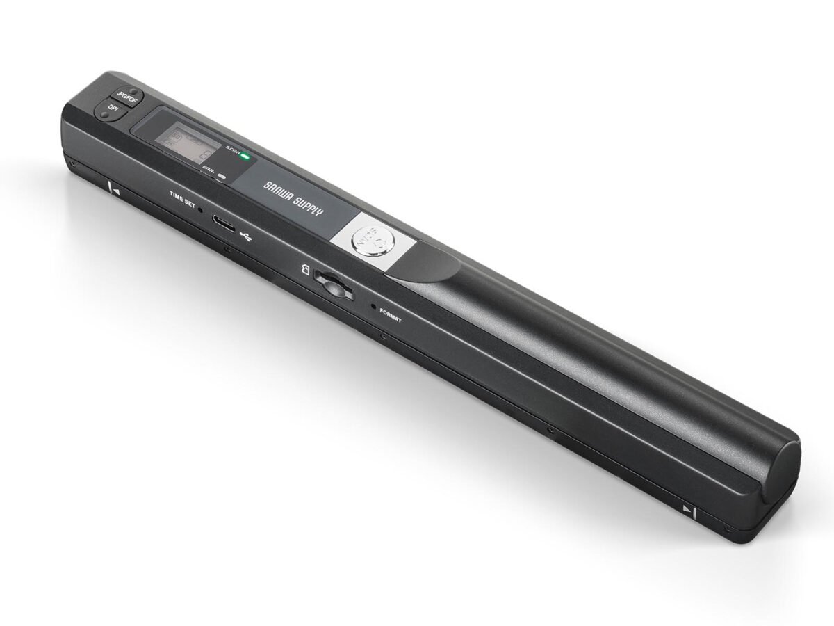 サンワサプライ、PCレスでスキャンできる乾電池式ハンディスキャナ