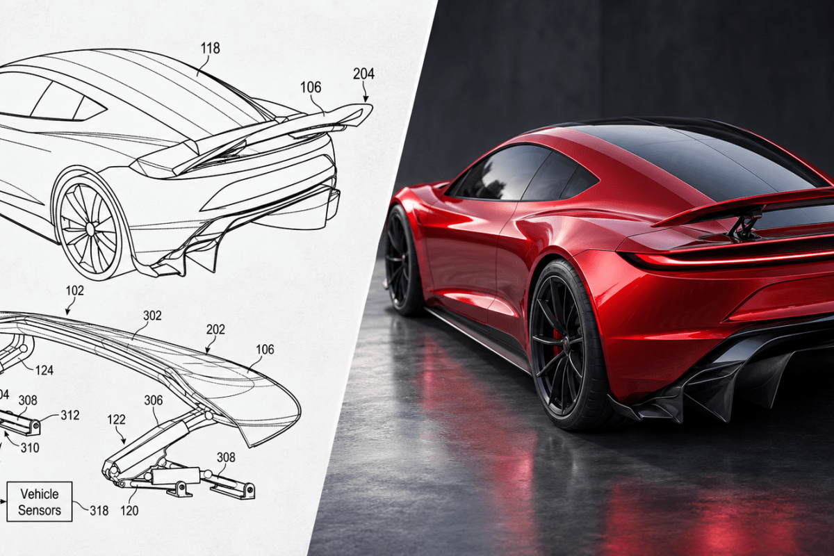 Tesla patent shows new Roadster with a hidden 700 kg-downforce rear wing
