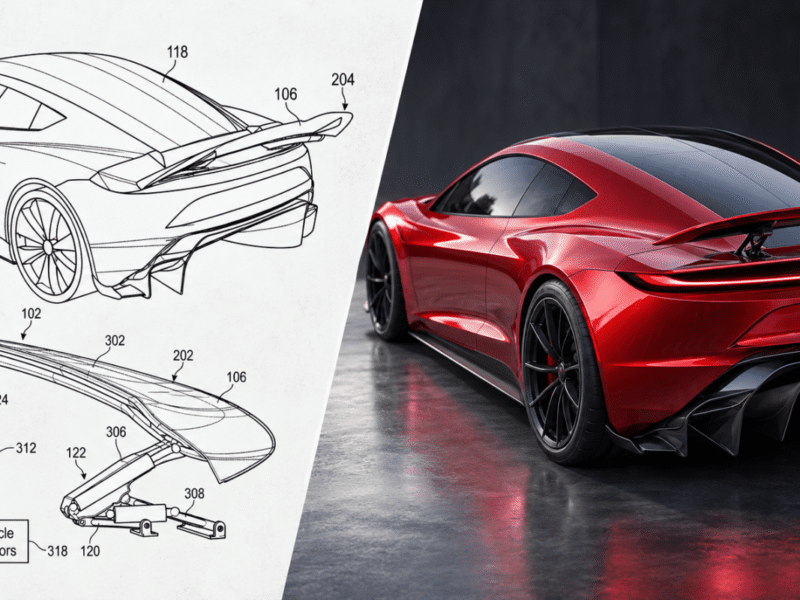 Tesla patent shows new Roadster with a hidden 700 kg-downforce rear wing