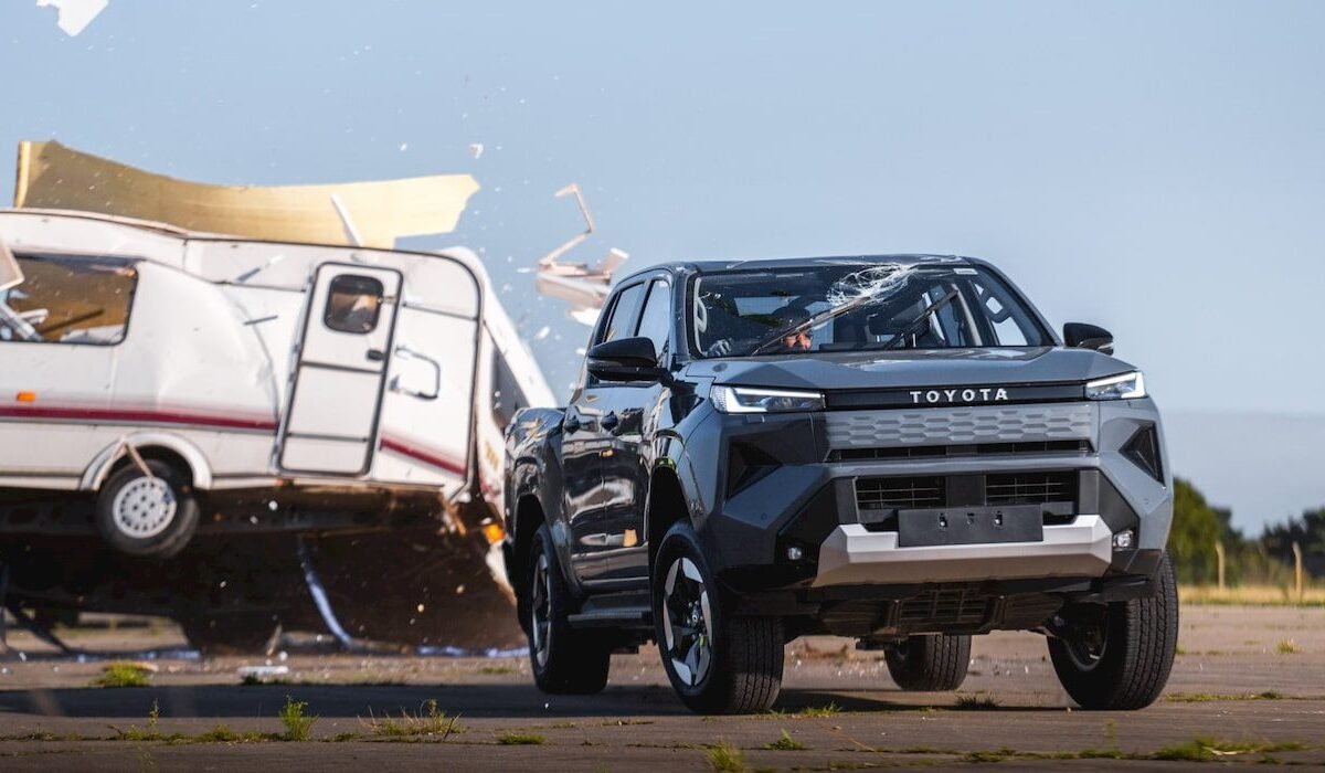 Toyota dropped a 1,675 lb caravan on its electric truck, and it drove off unfazed [Video]