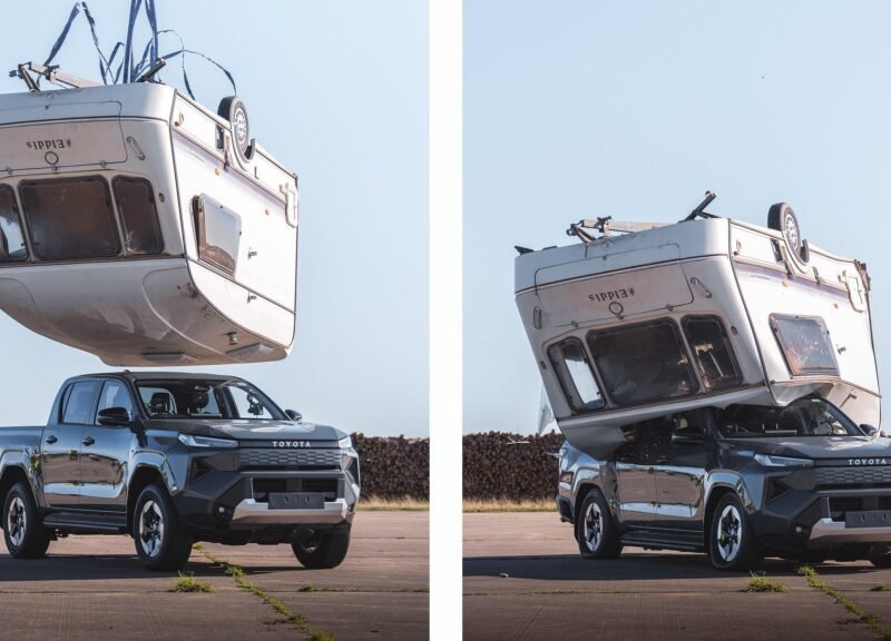 Toyota Crushed The Hilux BEV With A Caravan Because Internet Nostalgia Demanded It