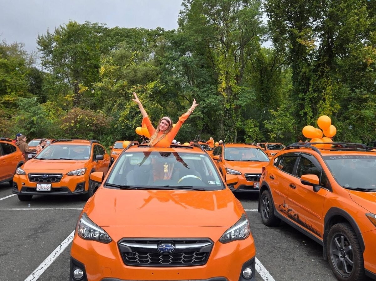 The Annual Sunshine Orange Subaru Crosstrek Parade Is Exactly Why The World Needs More Colorful Cars